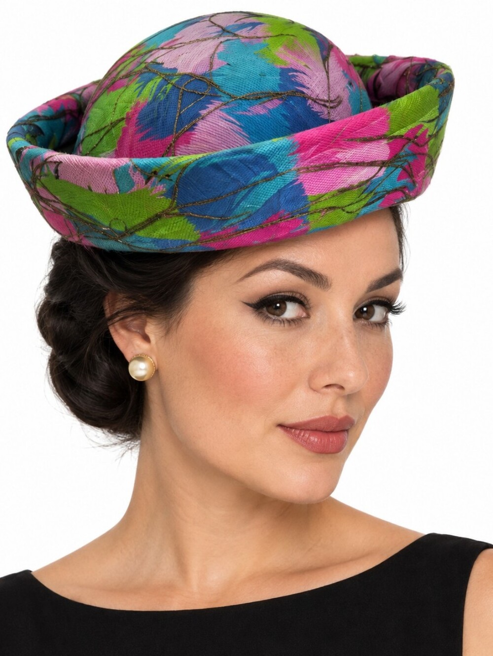 Vintage 1960s Bullock’s Pasadena Feather Hat Sculptural Mod Cocktail